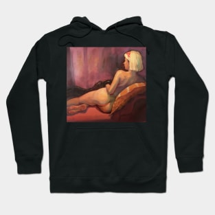 Nude on Chaise Longue ~ oil painting Hoodie